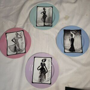 Neiman Marcus Vintage Fashion Plate Set 95th Anniversary Collectible Pastel Plat